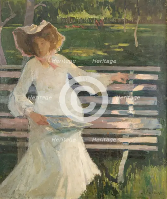 On a Bench, c1905. Creator: Stanislaw Kuczborski.