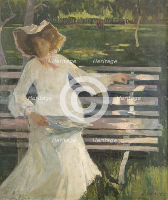 On a Bench, c1905. Creator: Stanislaw Kuczborski.