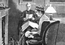 On a certain evening the Canon was sitting with his sister, as usual..., 1883. Creator: R. Taylor