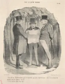 On a dit au gouvernement qu'il ne marchait pas ..., 19th century. Creator: Honore Daumier