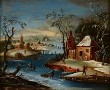 On a Frozen Canal, 1st half of 19th century. Creator: Unknown
