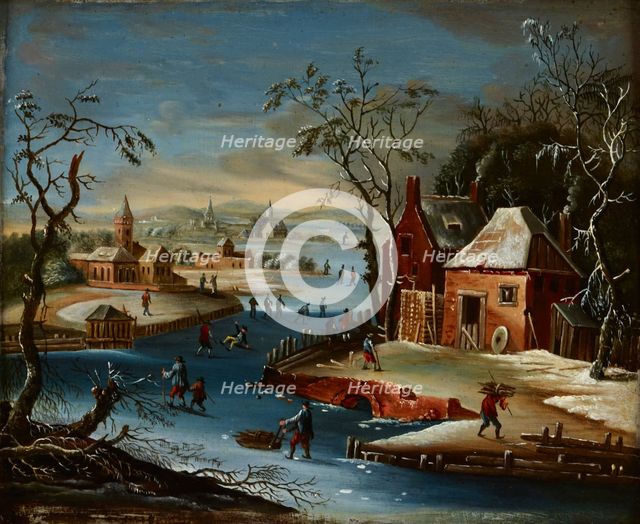 On a Frozen Canal, 1st half of 19th century. Creator: Unknown.