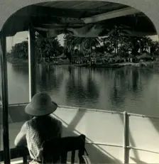 On a Steamer on the Lualaba River, Belgian Congo - A Native Village at the Water's Edge c1930s. Creator: Unknown