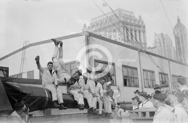 On Amiral Aube, 1917. Creator: Bain News Service.