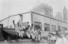 On Amiral Aube, 1917. Creator: Bain News Service