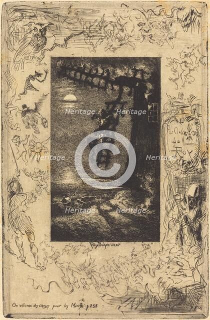 On allume les cierges pour les Morts (They light candles for the dead), 1878. Creator: Felix Hilaire Buhot.