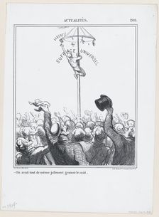 On avait tout de même joliment graissé le mât, 1869. Creator: Honore Daumier