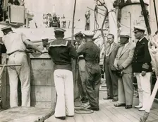 On board H.M.S. Suffolk at Portsmouth, July 1935. Creator: Topical Press Agency