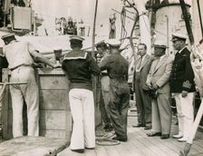 On board H.M.S. Suffolk at Portsmouth, July 1935. Creator: Topical Press Agency