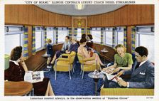 On board the City of Miami streamliner train, USA, 1941