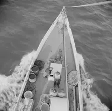 On board the fishin boat Alden out of Gloucester, Massachusetts, 1943. Creator: Gordon Parks