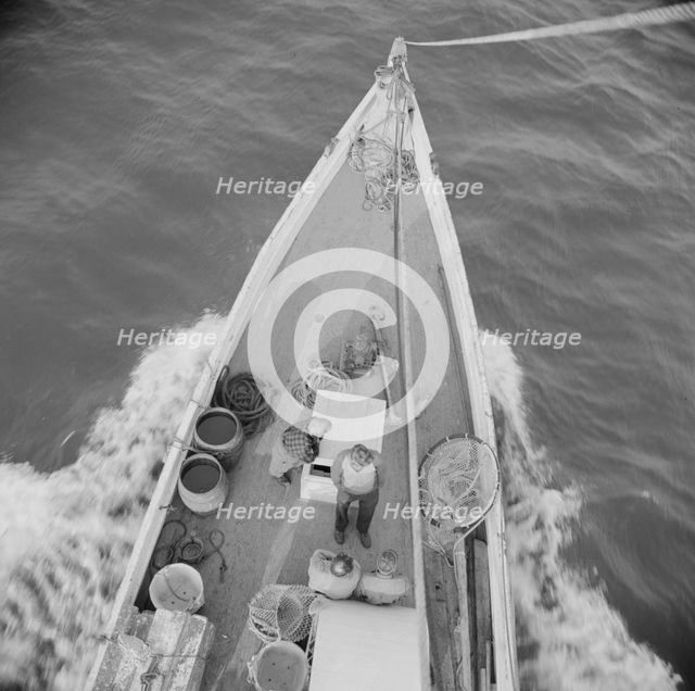 On board the fishin boat Alden out of Gloucester, Massachusetts, 1943. Creator: Gordon Parks.