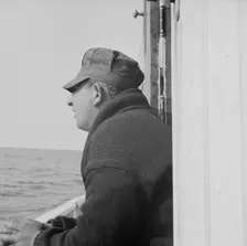 On board the fishing boat Alden out of Gloucester, Massachusetts, 1943. Creator: Gordon Parks