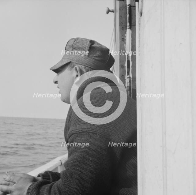 On board the fishing boat Alden out of Gloucester, Massachusetts, 1943. Creator: Gordon Parks.