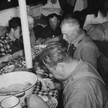On board the fishing boat Alden, out of Gloucester, Massachusetts, 1943. Creator: Gordon Parks