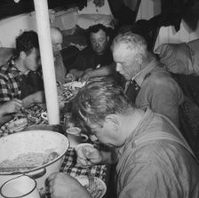 On board the fishing boat Alden, out of Gloucester, Massachusetts, 1943. Creator: Gordon Parks