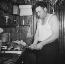 On board the fishing boat Alden, out of Gloucester, Massachusetts, 1943. Creator: Gordon Parks