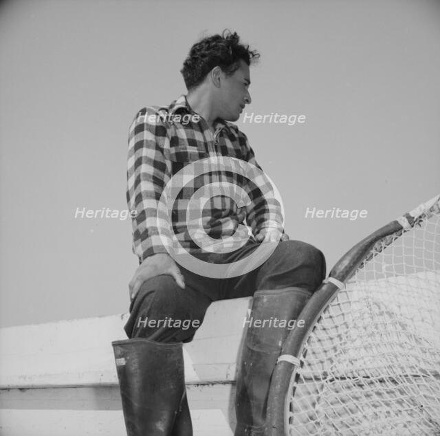 On board the fishing boat Alden, out of Gloucester, Massachusetts, 1943. Creator: Gordon Parks.