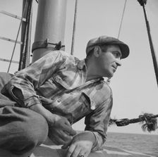 On board the fishing boat Alden out of Gloucester, Massachusetts, 1943. Creator: Gordon Parks