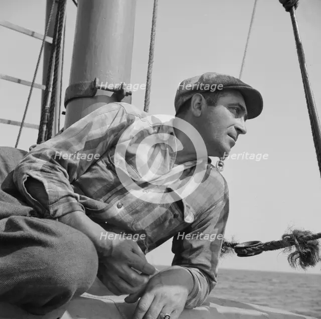 On board the fishing boat Alden out of Gloucester, Massachusetts, 1943. Creator: Gordon Parks.