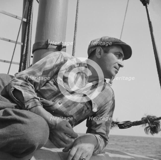 On board the fishing boat Alden out of Gloucester, Massachusetts, 1943. Creator: Gordon Parks.