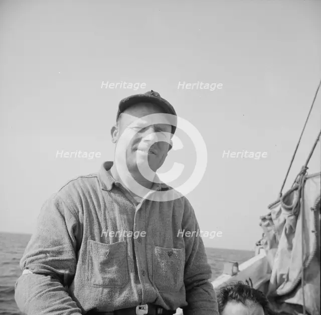 On board the fishing boat Alden out of Gloucester, Massachusetts, 1943. Creator: Gordon Parks.