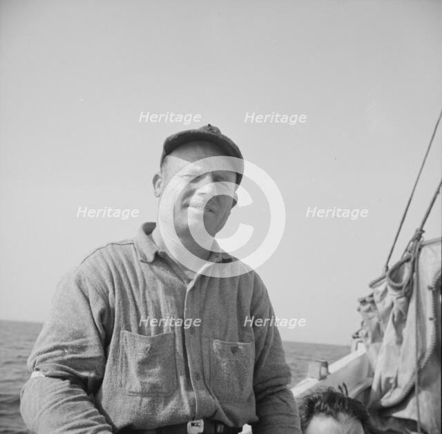 On board the fishing boat Alden out of Gloucester, Massachusetts, 1943. Creator: Gordon Parks.