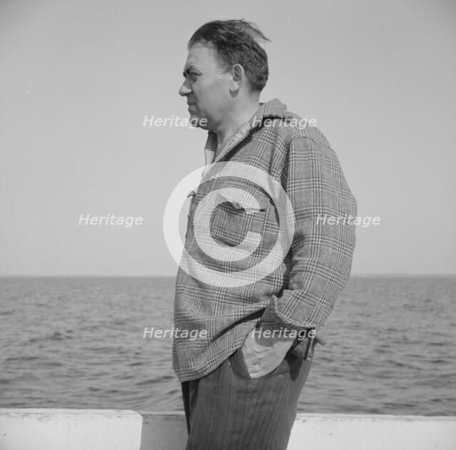 On board the fishing boat Alden out of Gloucester, Massachusetts, 1943. Creator: Gordon Parks.