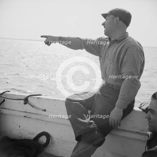 On board the fishing boat Alden out of Gloucester, Massachusetts, 1943. Creator: Gordon Parks.