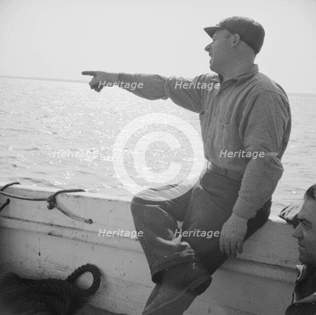 On board the fishing boat Alden out of Gloucester, Massachusetts, 1943. Creator: Gordon Parks.