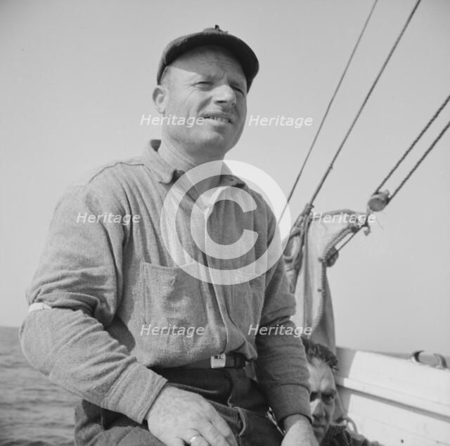On board the fishing boat Alden out of Gloucester, Massachusetts, 1943. Creator: Gordon Parks.