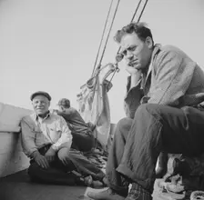 On board the fishing boat Alden out of Gloucester, Massachusetts, 1943. Creator: Gordon Parks