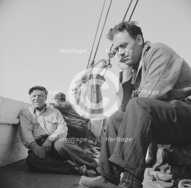 On board the fishing boat Alden out of Gloucester, Massachusetts, 1943. Creator: Gordon Parks.