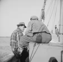 On board the fishing boat Alden out of Gloucester, Massachusetts, 1943. Creator: Gordon Parks