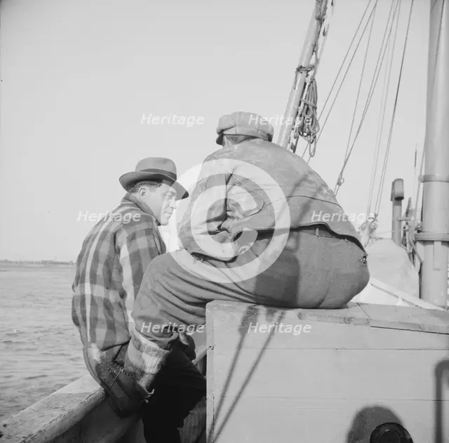 On board the fishing boat Alden out of Gloucester, Massachusetts, 1943. Creator: Gordon Parks.
