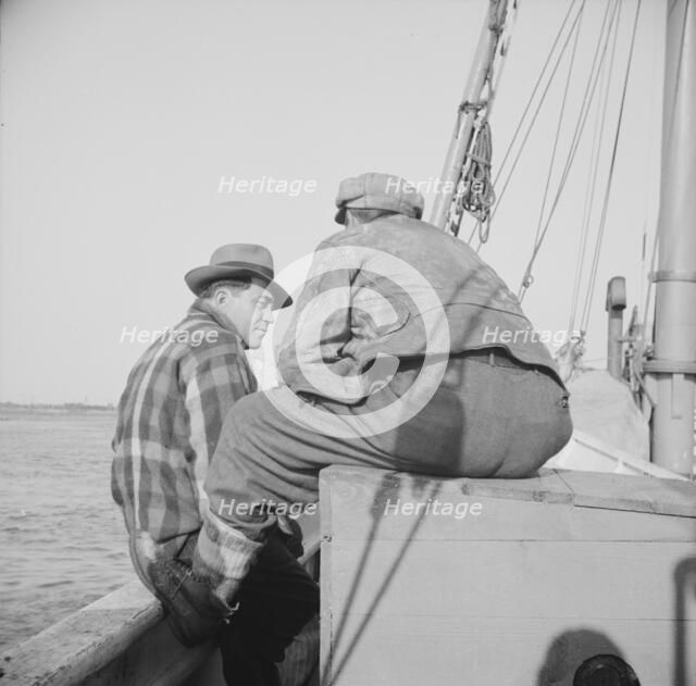 On board the fishing boat Alden out of Gloucester, Massachusetts, 1943. Creator: Gordon Parks.
