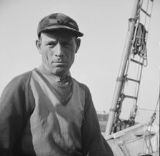 On board the fishing boat Alden out of Gloucester, Massachusetts, 1943. Creator: Gordon Parks