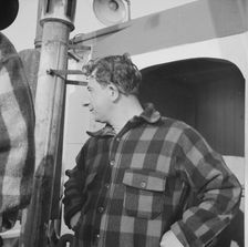 On board the fishing boat Alden out of Gloucester, Massachusetts, 1943. Creator: Gordon Parks