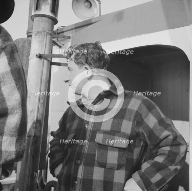 On board the fishing boat Alden out of Gloucester, Massachusetts, 1943. Creator: Gordon Parks.
