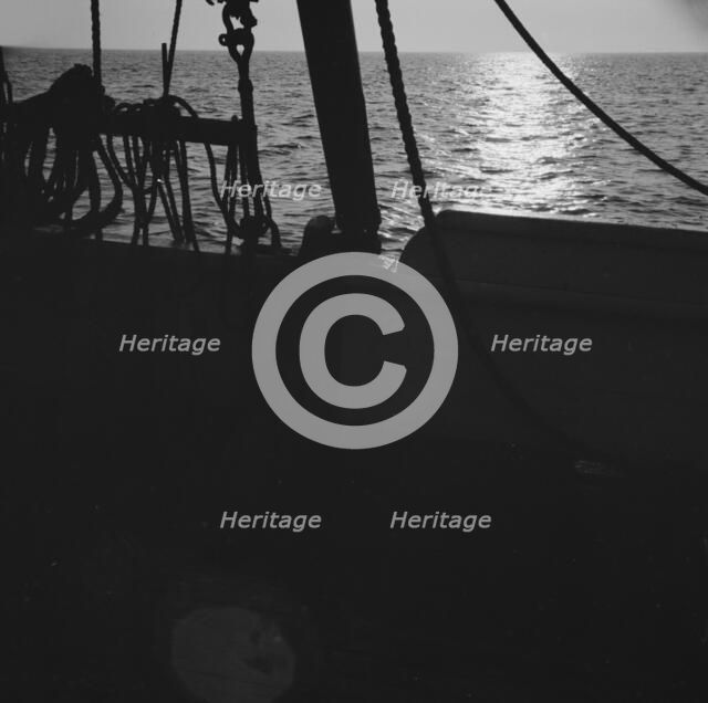 On board the fishing boat Alden, out of Gloucester, Massachusetts, 1943. Creator: Gordon Parks.