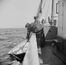 On board the fishing boat Alden, out of Gloucester, Massachusetts, 1943. Creator: Gordon Parks