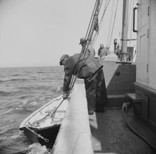 On board the fishing boat Alden, out of Gloucester, Massachusetts, 1943. Creator: Gordon Parks