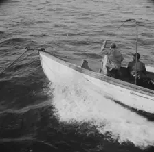 On board the fishing boat Alden, out of Gloucester, Massachusetts, 1943. Creator: Gordon Parks