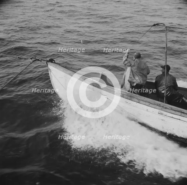 On board the fishing boat Alden, out of Gloucester, Massachusetts, 1943. Creator: Gordon Parks.