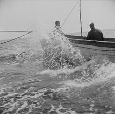 On board the fishing boat Alden, out of Gloucester, Massachusetts, 1943. Creator: Gordon Parks