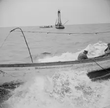 On board the fishing boat Alden, out of Gloucester, Massachusetts, 1943. Creator: Gordon Parks