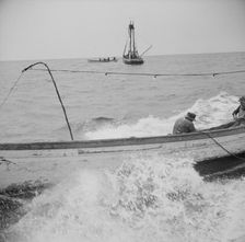 On board the fishing boat Alden, out of Gloucester, Massachusetts, 1943. Creator: Gordon Parks