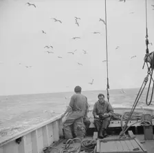On board the fishing boat Alden, out of Gloucester, Massachusetts, 1943. Creator: Gordon Parks