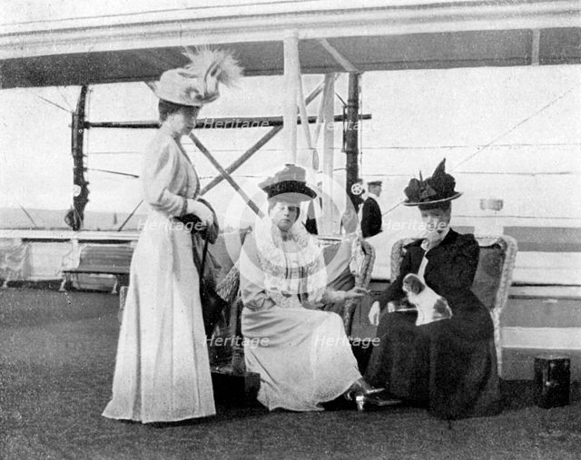 On board the royal yacht Victoria and Albert III, 1908.Artist: Queen Alexandra