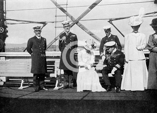 On board the royal yacht Victoria and Albert III, Christiania (Oslo), Norway, 1908.Artist: Queen Alexandra